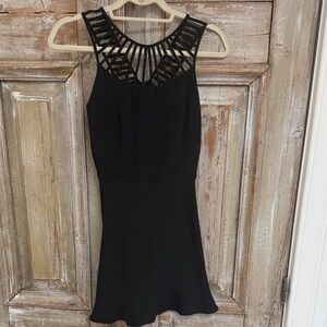 Parker Black Mini Dress with Strappy Neckline